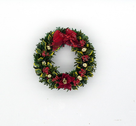 Luxury Red Poinsettia and Laurel Wreath